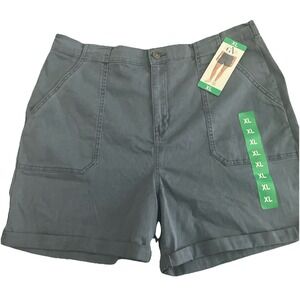 Gloria Vanderbilt Ladies Utility Shorts Blue Size XL NWT Gardening Stretch Waist